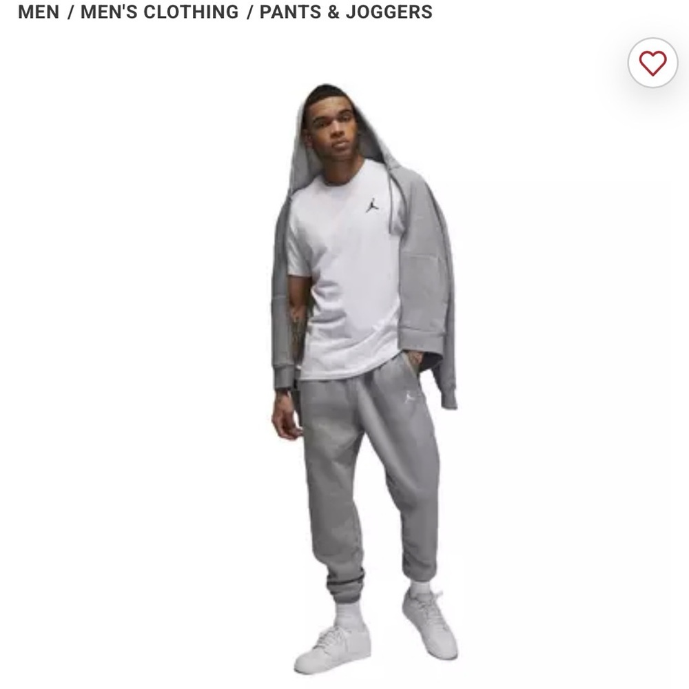 Nike Air Jordan Gray Sweat Set Hoodie Joggers Men Large